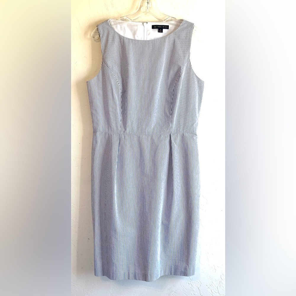 Brooks Brothers Blue/White Striped Classic Preppy Minimalist Summer Dress Sz 14